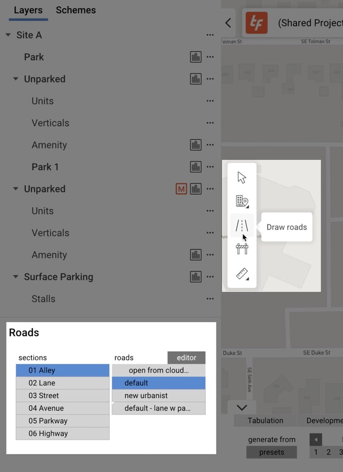 draw roads new ui