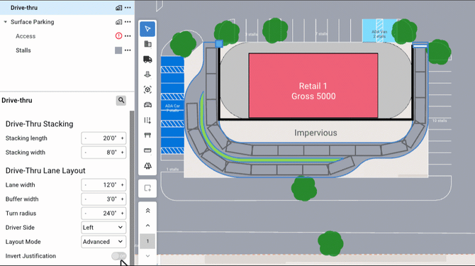 Drive-thru invert toggle