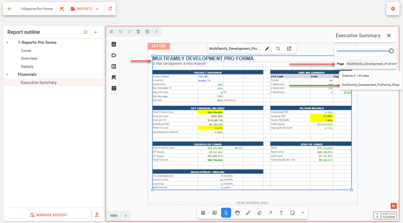 How do I Place a Pro Forma View on a Report Sheet?