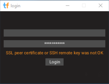 "SSL peer certificate or SSH remote key was not OK".